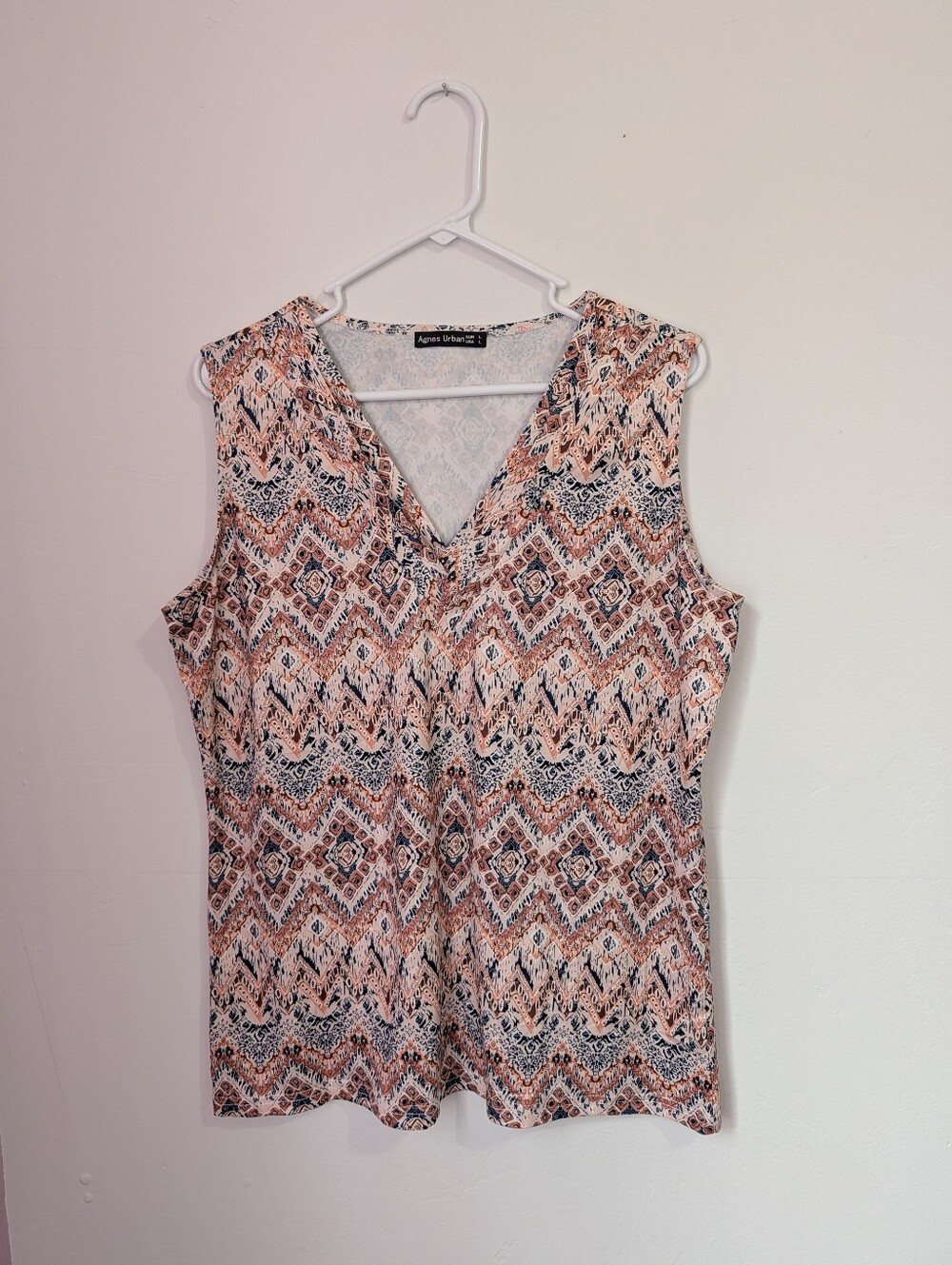 Agnes Urban Women's Sleeveless Boho Geometric Print Top – Size L